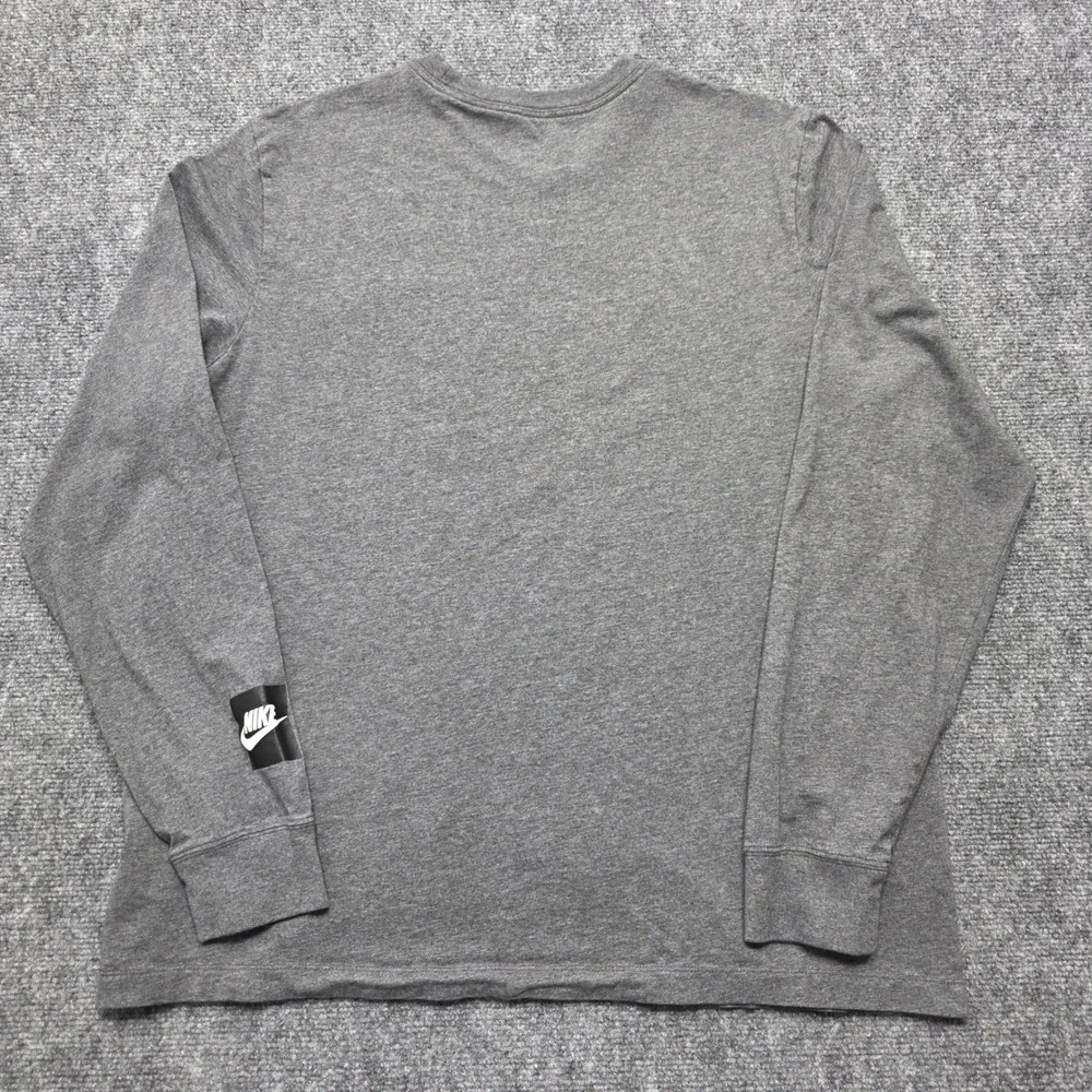 Nike Men's XL‎ Just Do It Long Sleeve Graphic T-Shirt Gray Cotton AR5191-063
